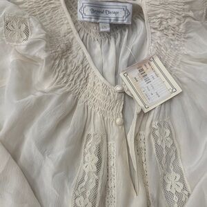 Beyond Vintage Cream Blouse with Lace Details